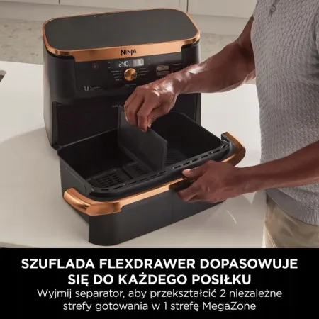 Frytkownica beztłuszczowa Ninja AF500EUCP 2470W 10,4l czarna OPIS