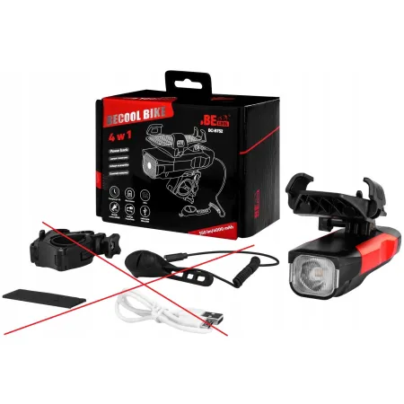 Lampka rowerowa BECOOL BC-B752B czerwony/czarny OPIS