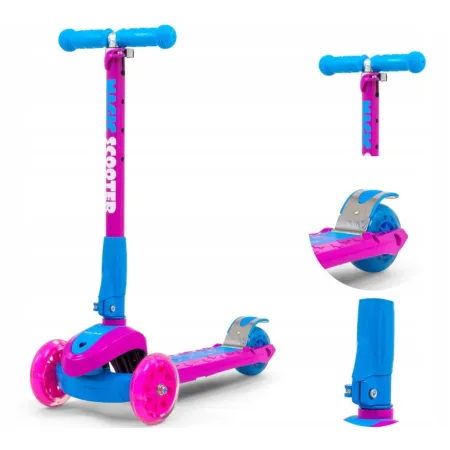 Hulajnoga trójkołowa Milly Mally Niebieski, Różowy