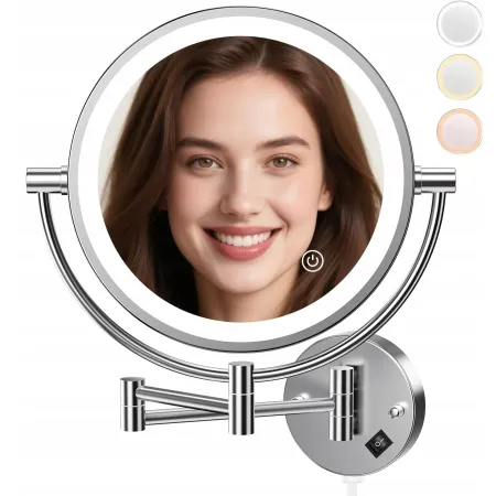 Lustro kosmetyczne Auxmir z oświetleniem LED powiększenie 1X/30X 3 kolory
