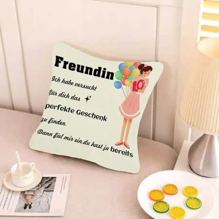 Poszewka na poduszkę z niemieckim napisem 45x45 cm