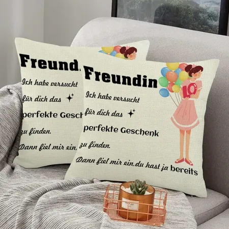 Poszewka na poduszkę z niemieckim napisem 45x45 cm