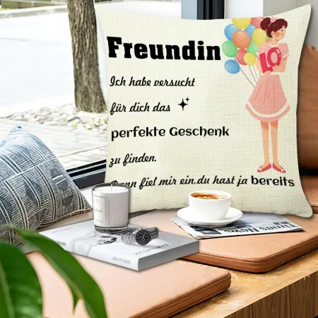 Poszewka na poduszkę z niemieckim napisem 45x45 cm