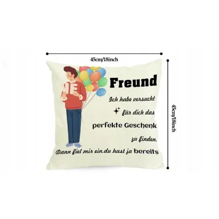 Poszewka na poduszkę z niemieckim napisem 45x45 cm