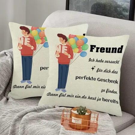 Poszewka na poduszkę z niemieckim napisem 45x45 cm
