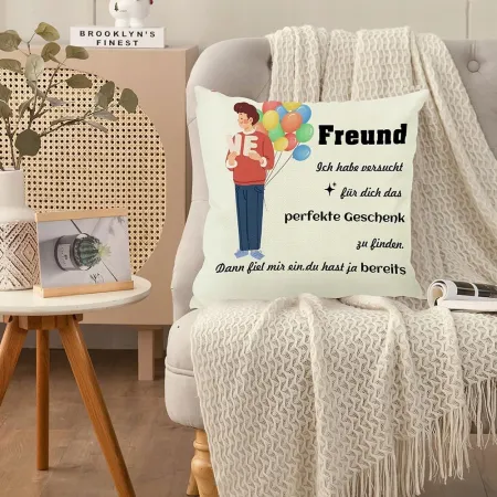 Poszewka na poduszkę z niemieckim napisem 45x45 cm