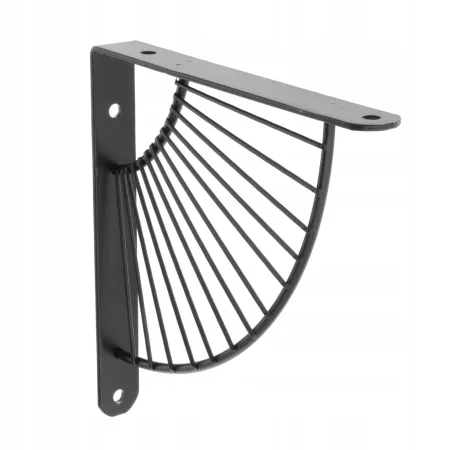 Metalowy wspornik półki Dekoracyjny 2szt czarny