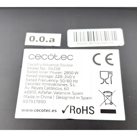 Frytkownica beztłuszczowa Cecotec 04338 2850 W 9 l