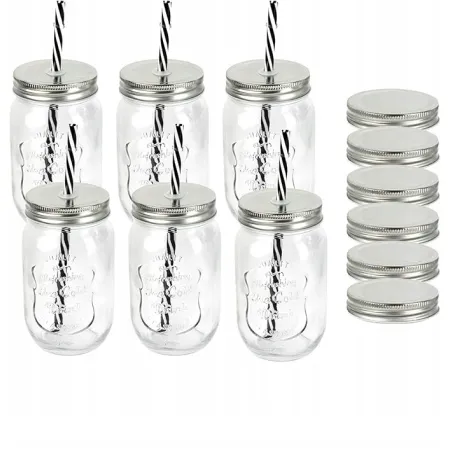 Zestaw 6 szt. szklanek ze słomkami Schramm 500ml