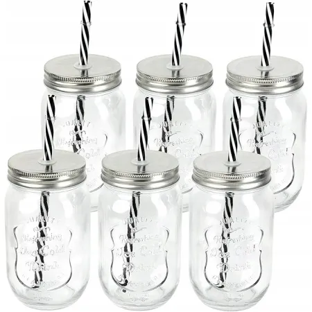 Zestaw 6 szt. szklanek ze słomkami Schramm 500ml