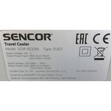 Lodówka turystyczna Sencor SCM 4233BL 33 l czarna