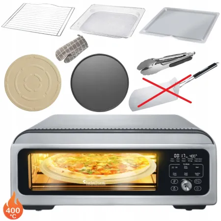 Wielofunkcyjny piec do pizzy TURBOTRONIC TT-PO12 Czarny 2000W