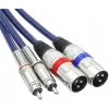 KABEL 2x XLR MĘSKI 2x WTYK RCA 3m