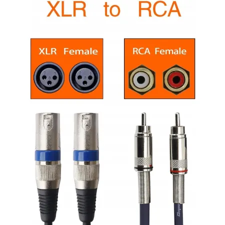 KABEL 2x XLR MĘSKI 2x WTYK RCA 3m