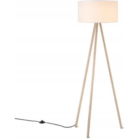 Lampa podłogowa z lnianym kloszem LED E27