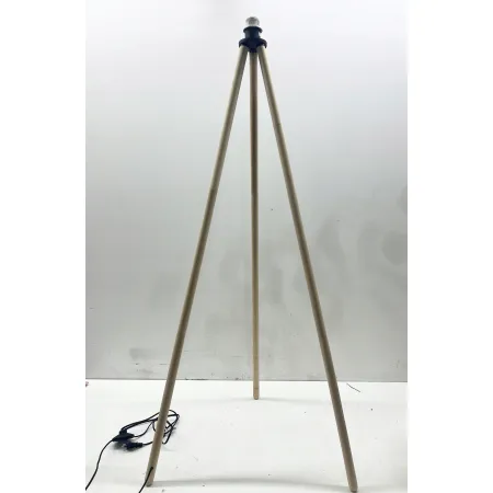 Lampa podłogowa z lnianym kloszem LED E27