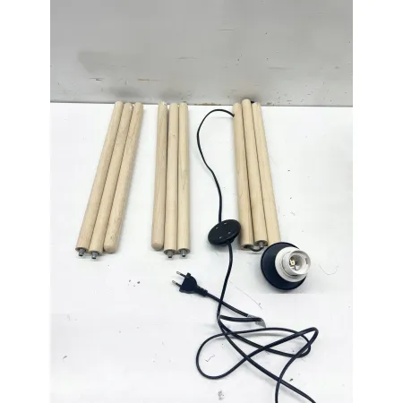 Lampa podłogowa z lnianym kloszem LED E27