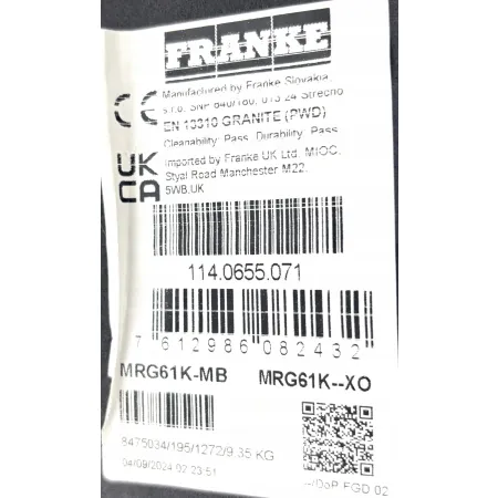 Zlewozmywak jednokomorowy Franke maris granit czarny