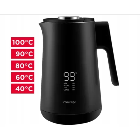 Czajnik elektryczny Concept RK3340 Intuitive 1500 W 1,7 l czarny