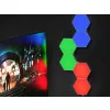 LAMPA RGB KWANTOWA NA ŚCIANĘ HEXAGON 6 LAMP Z PILOTEM