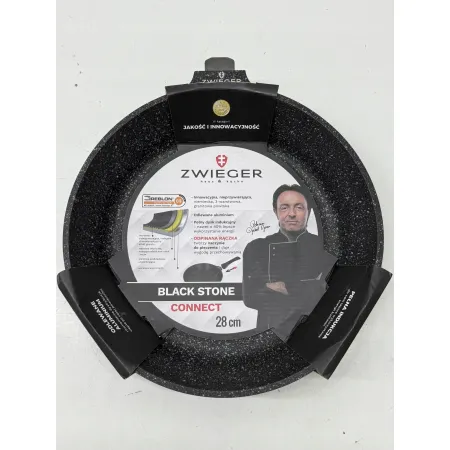 Patelnia tradycyjna Zwieger Black Stone 28 cm granitowa BRAK RĄCZKI